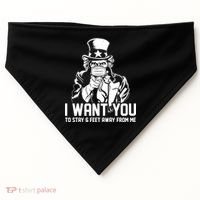 Uncle Sam I Want You To Save 6 Feet Away From Me USA-Made Doggie Bandana thumb 0