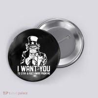 Uncle Sam I Want You To Save 6 Feet Away From Me Button thumb 0