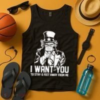 Uncle Sam I Want You To Save 6 Feet Away From Me Tank Top thumb 4