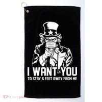 Uncle Sam I Want You To Save 6 Feet Away From Me Golf Towel thumb 0