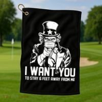 Uncle Sam I Want You To Save 6 Feet Away From Me Golf Towel thumb 1