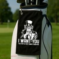 Uncle Sam I Want You To Save 6 Feet Away From Me Golf Towel thumb 2