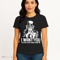 Uncle Sam I Want You To Save 6 Feet Away From Me Women's T-Shirt thumb 4