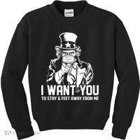 Uncle Sam I Want You To Save 6 Feet Away From Me Kids Sweatshirt thumb 0