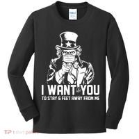 Uncle Sam I Want You To Save 6 Feet Away From Me Kids Long Sleeve Shirt thumb 0