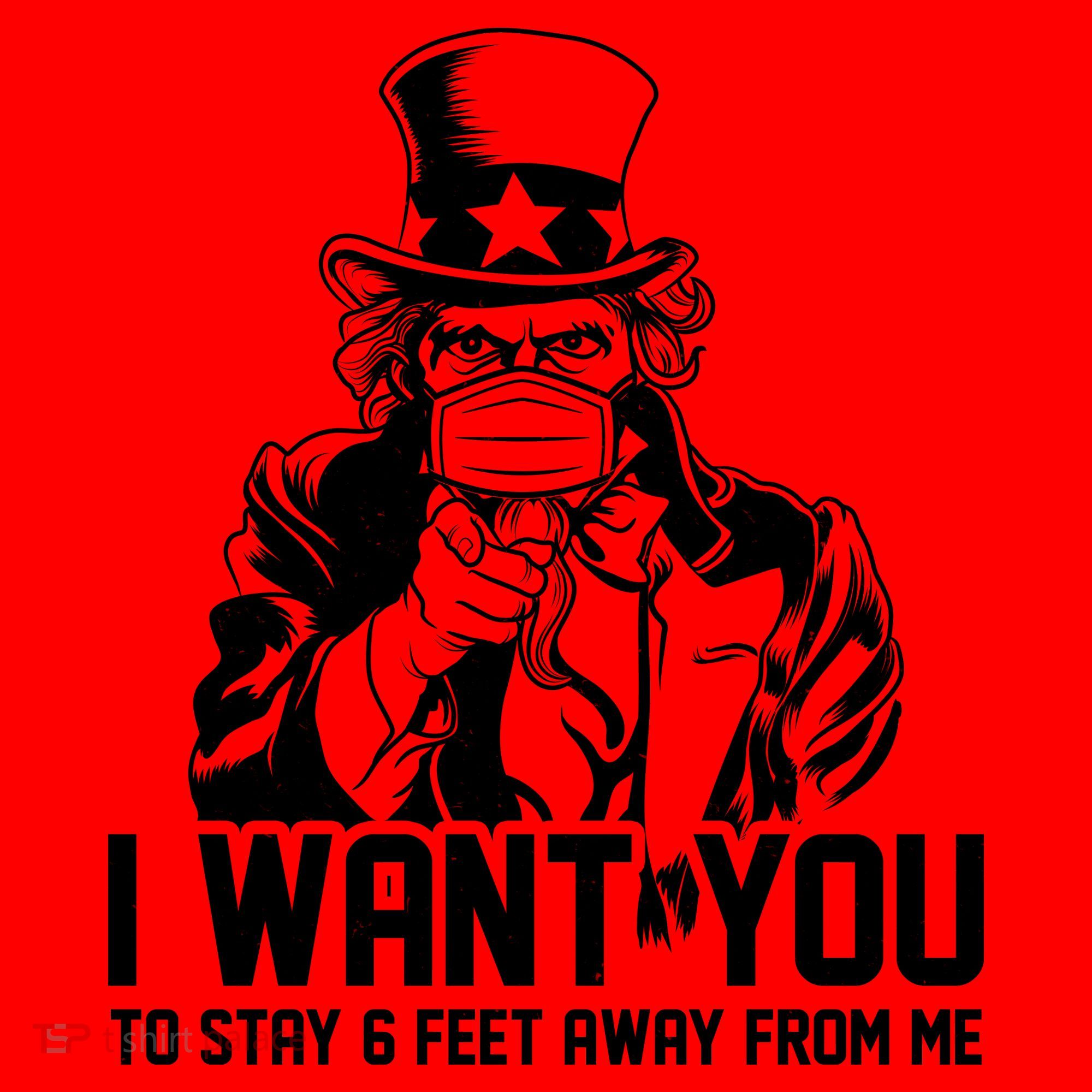 Uncle Sam I Want You To Save 6 Feet Away From Me Santa Hat