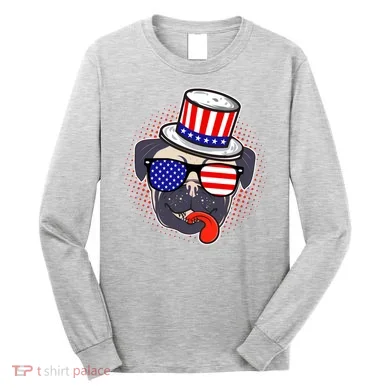 Uncle Sam Pug Long Sleeve Shirt