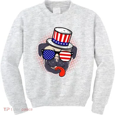 Uncle Sam Pug Kids Sweatshirt