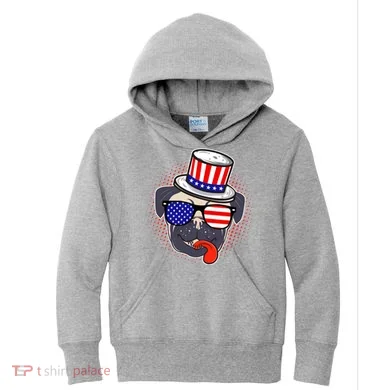 Uncle Sam Pug Kids Hoodie
