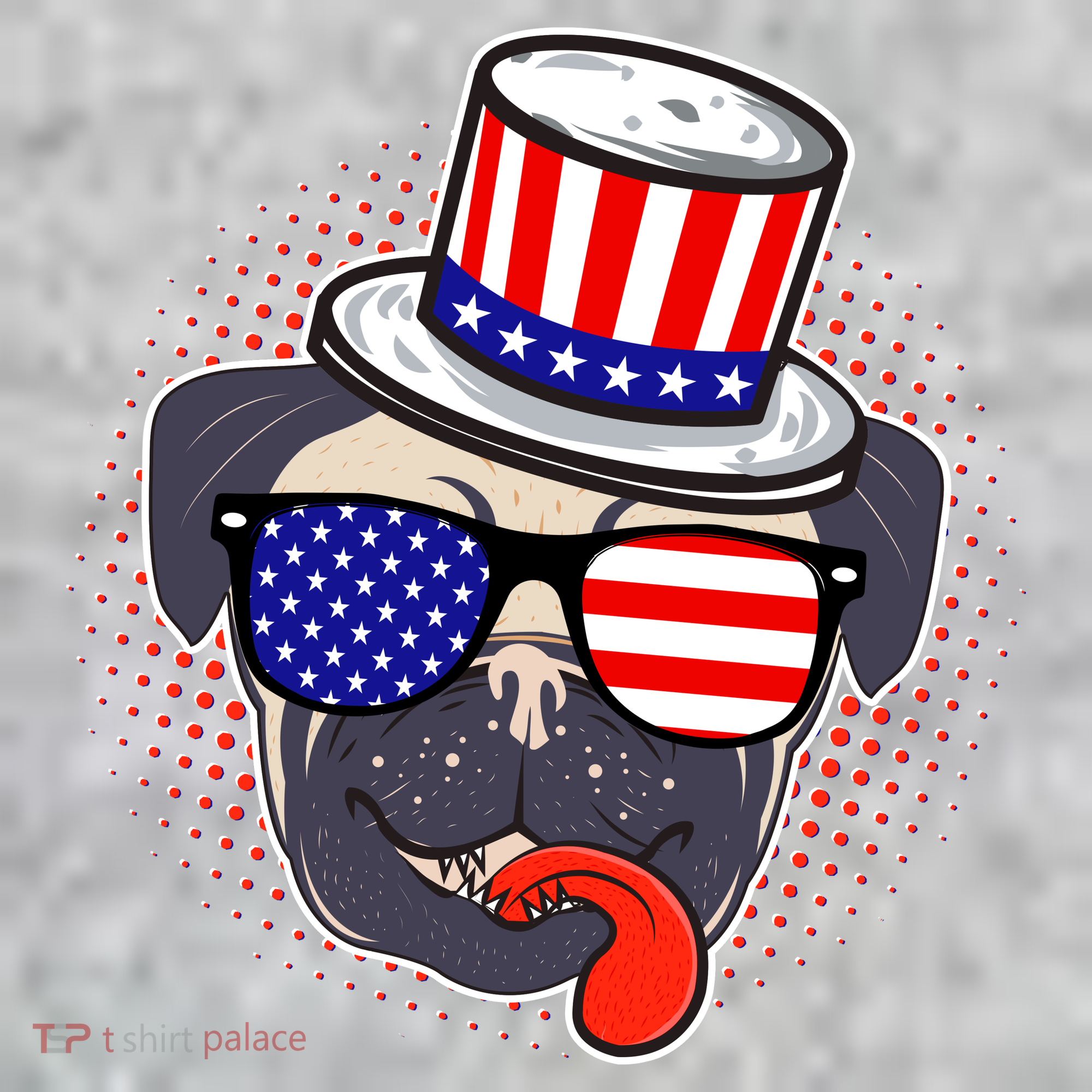 Uncle Sam Pug Kids Hoodie