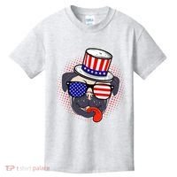 Uncle Sam Pug Kids T-Shirt thumb 0