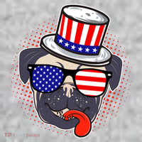 Uncle Sam Pug Kids T-Shirt thumb 2