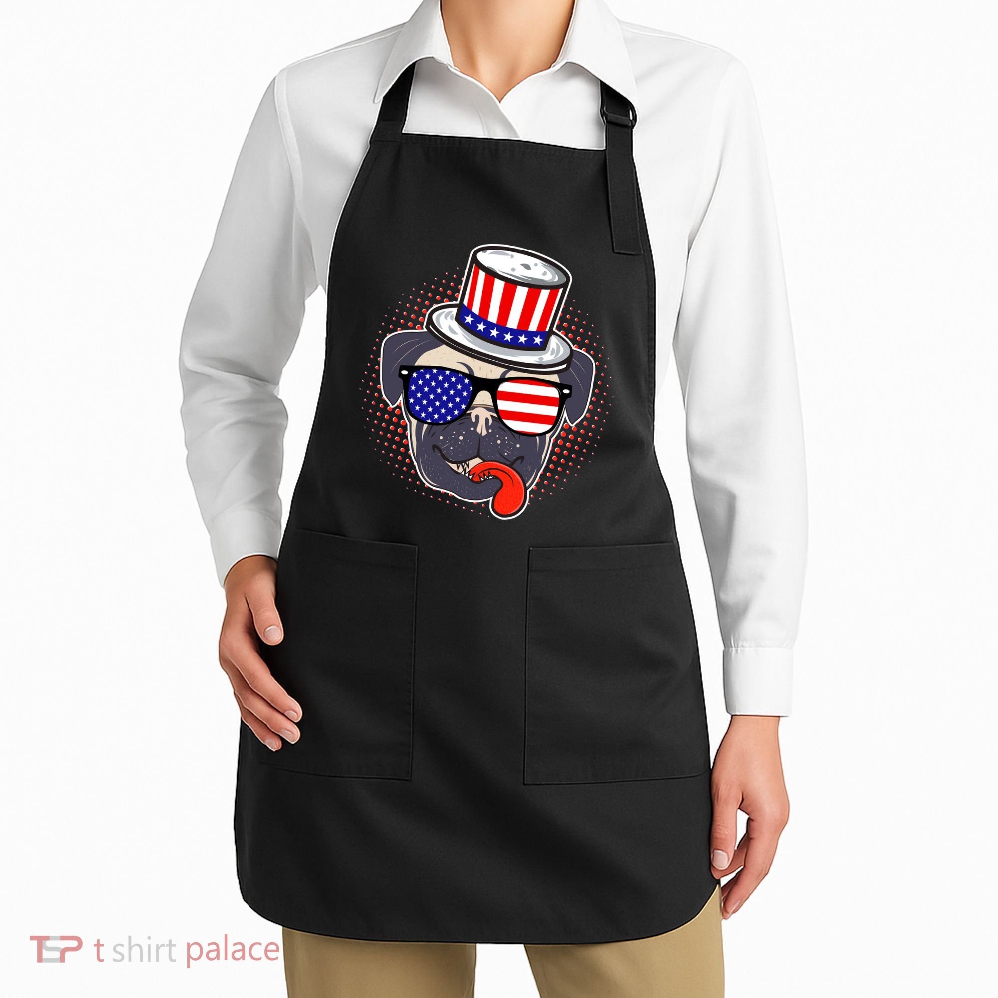 Uncle Sam Pug Apron