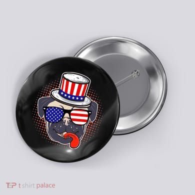 Uncle Sam Pug Button