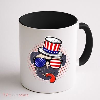 Uncle Sam Pug Coffee Mug back