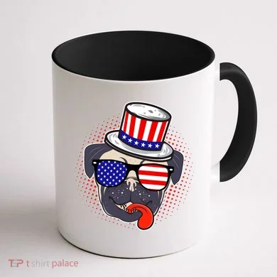 Uncle Sam Pug Coffee Mug back