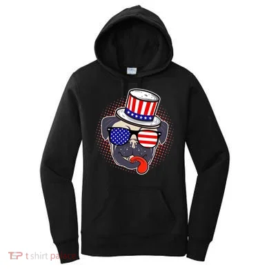 Uncle Sam Pug Women's Hoodie