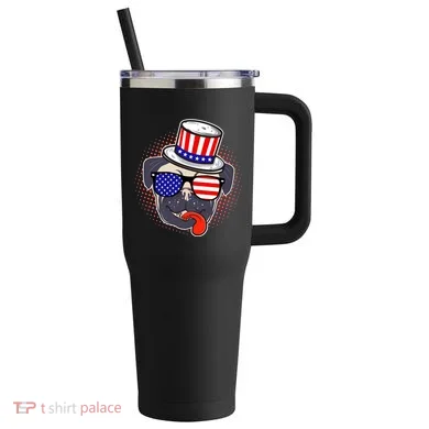 Uncle Sam Pug 40oz Vacuum Insulated Stainless Steel Travel Tumbler