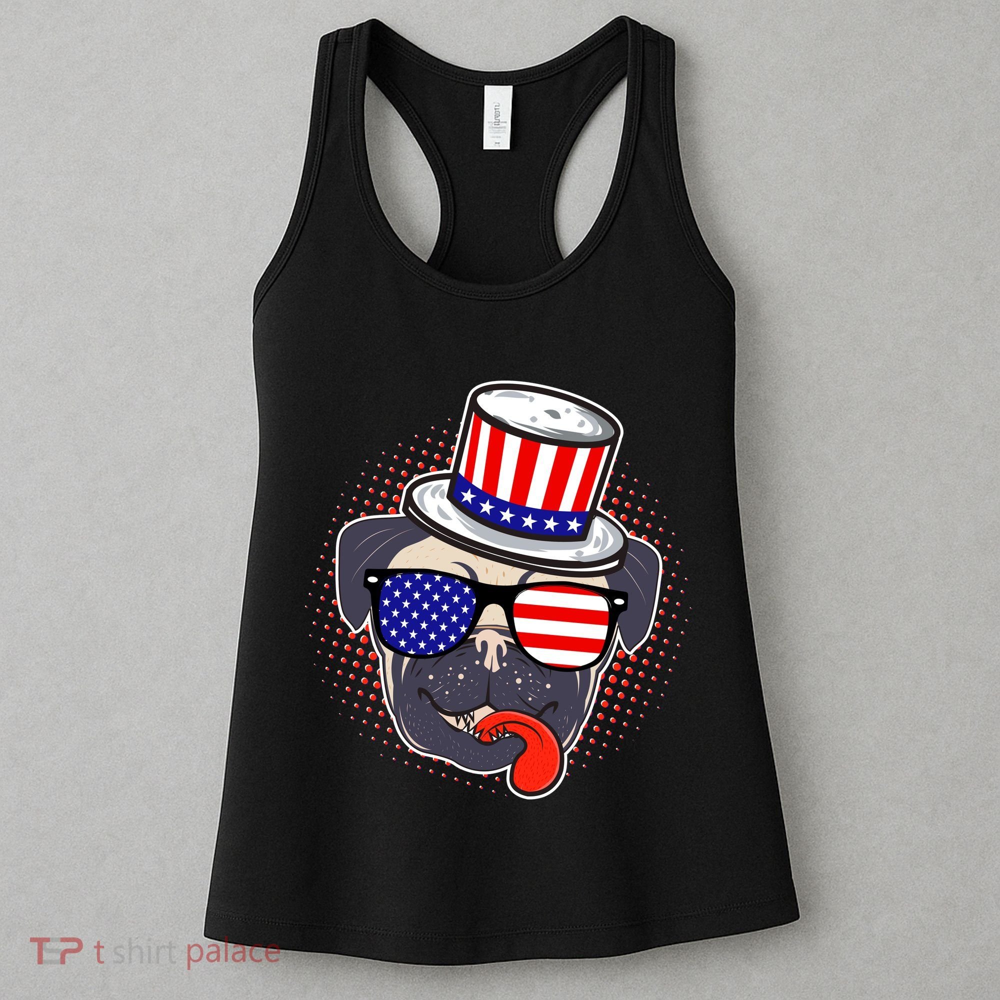 Uncle Sam Pug Women's Tank Top