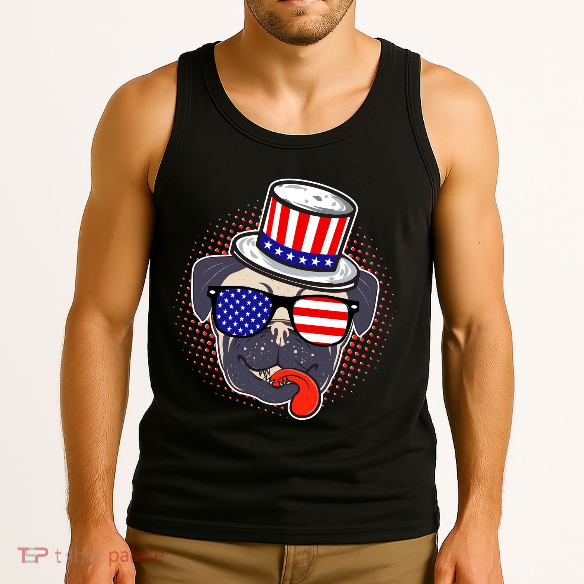 Uncle Sam Pug Tank Top