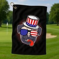 Uncle Sam Pug Golf Towel thumb 1
