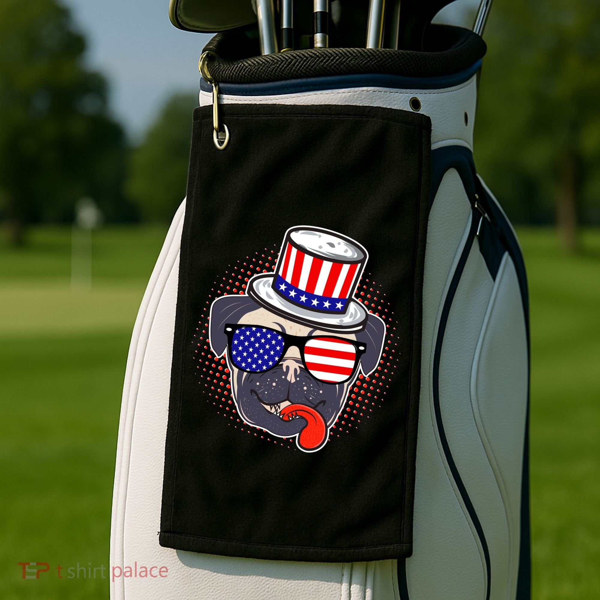 Uncle Sam Pug Golf Towel