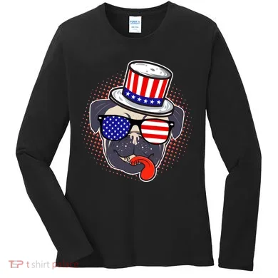 Uncle Sam Pug Women's Long Sleeve Shirt