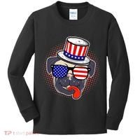 Uncle Sam Pug Kids Long Sleeve Shirt thumb 0