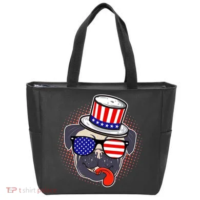 Uncle Sam Pug Tote Bag