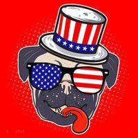 Uncle Sam Pug Santa Hat thumb 1