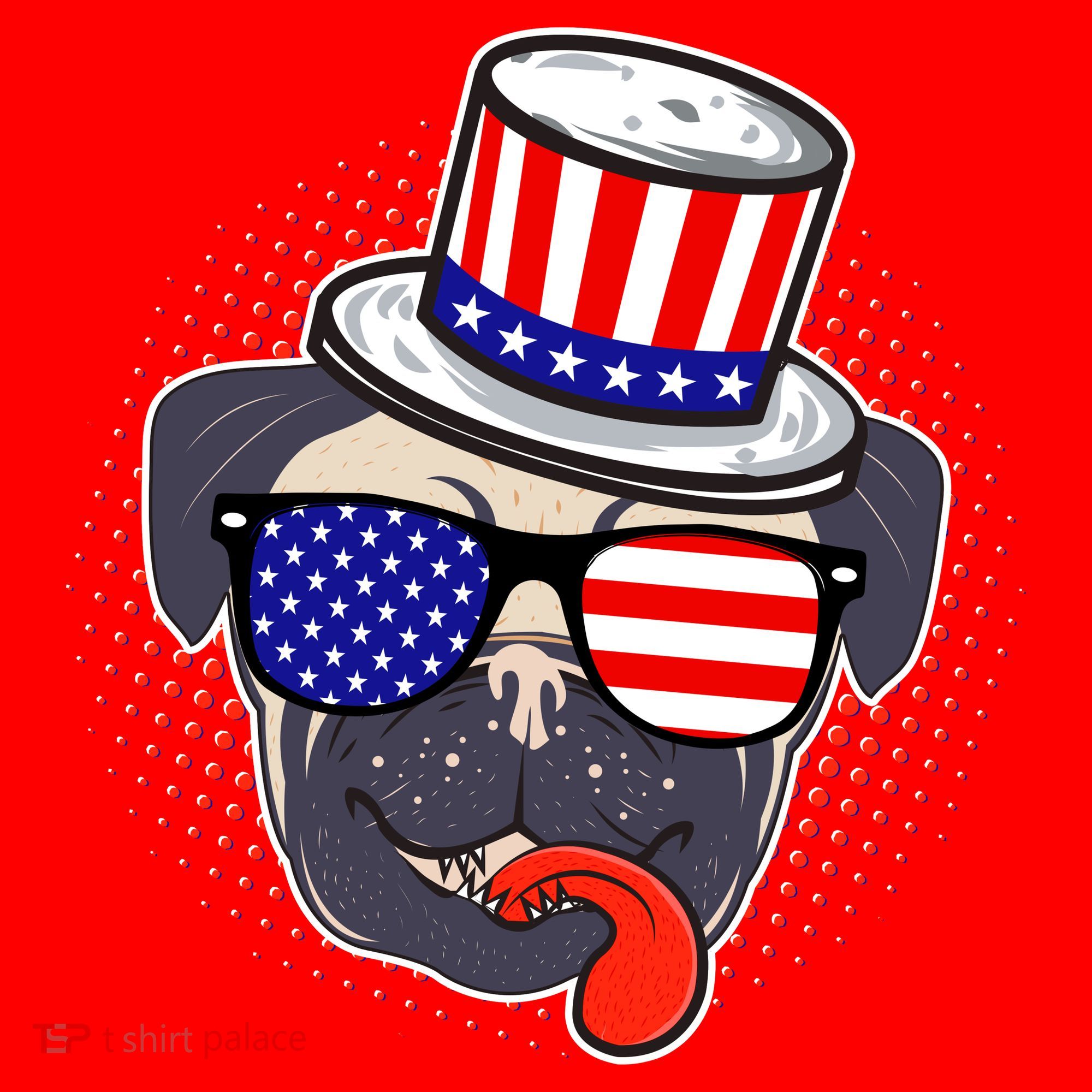 Uncle Sam Pug Santa Hat