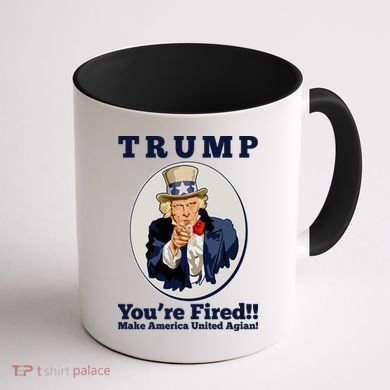 Uncle Sam Trump You're Fired Make America United Again Coffee Mug back