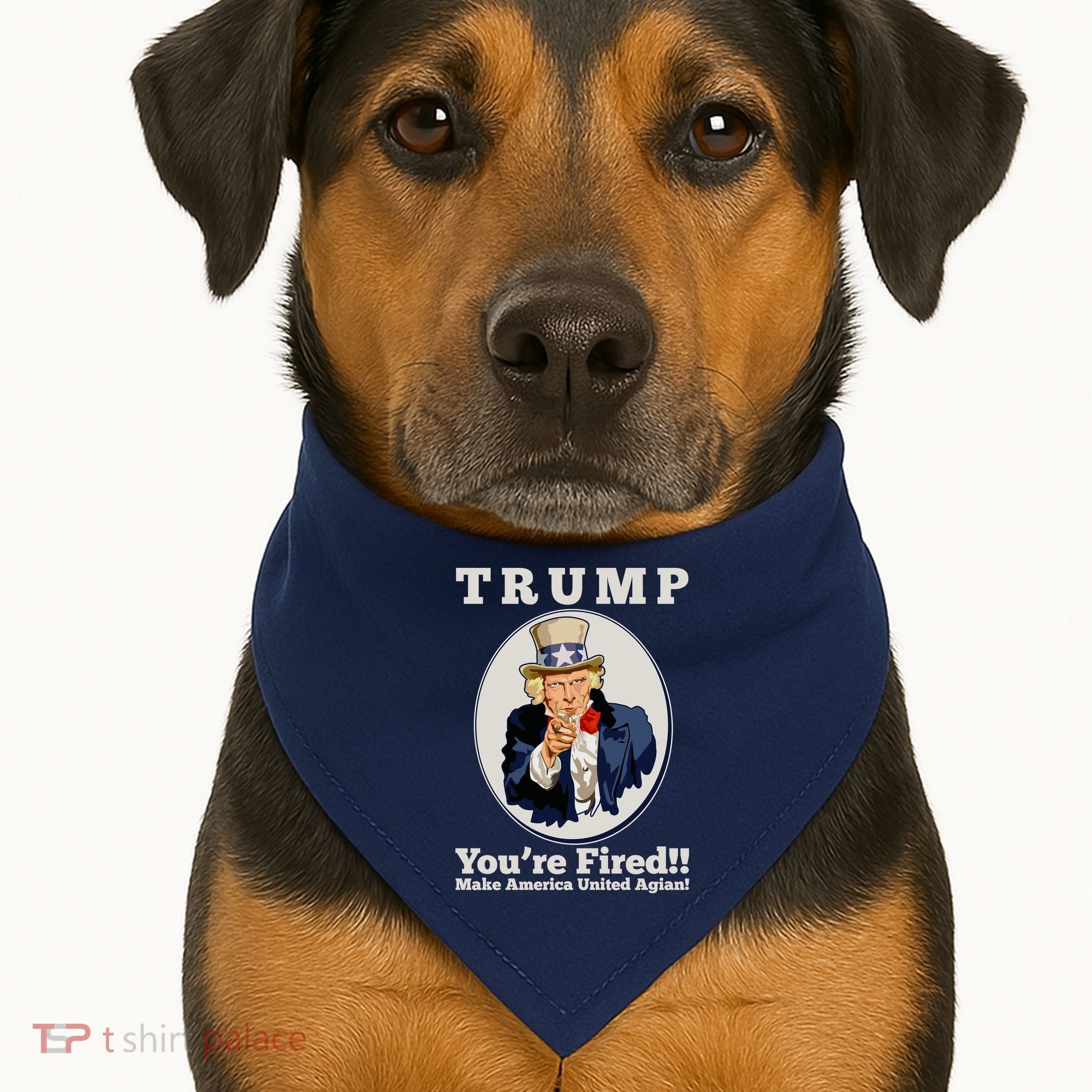 Uncle Sam Trump You're Fired Make America United Again USA-Made Doggie Bandana