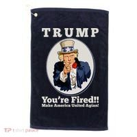 Uncle Sam Trump You're Fired Make America United Again Golf Towel thumb 0