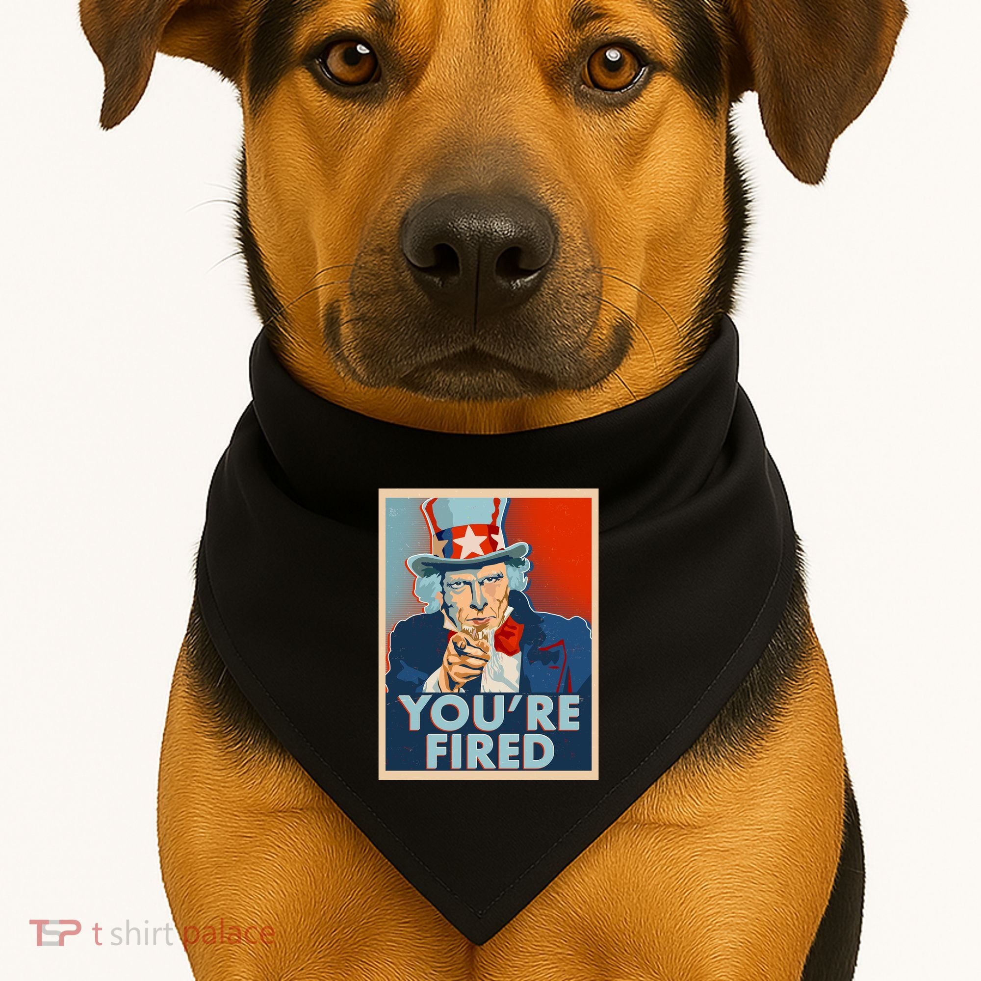 Uncle Sam Trump You're Fired Poster USA-Made Doggie Bandana