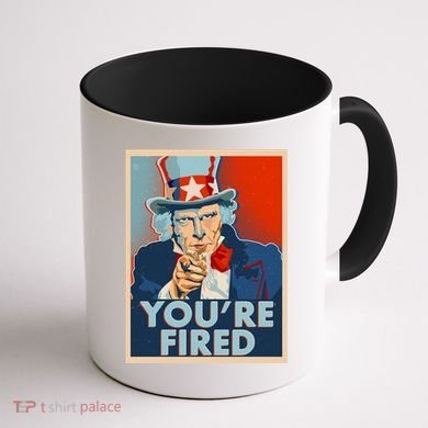 Uncle Sam Trump You're Fired Poster Coffee Mug back