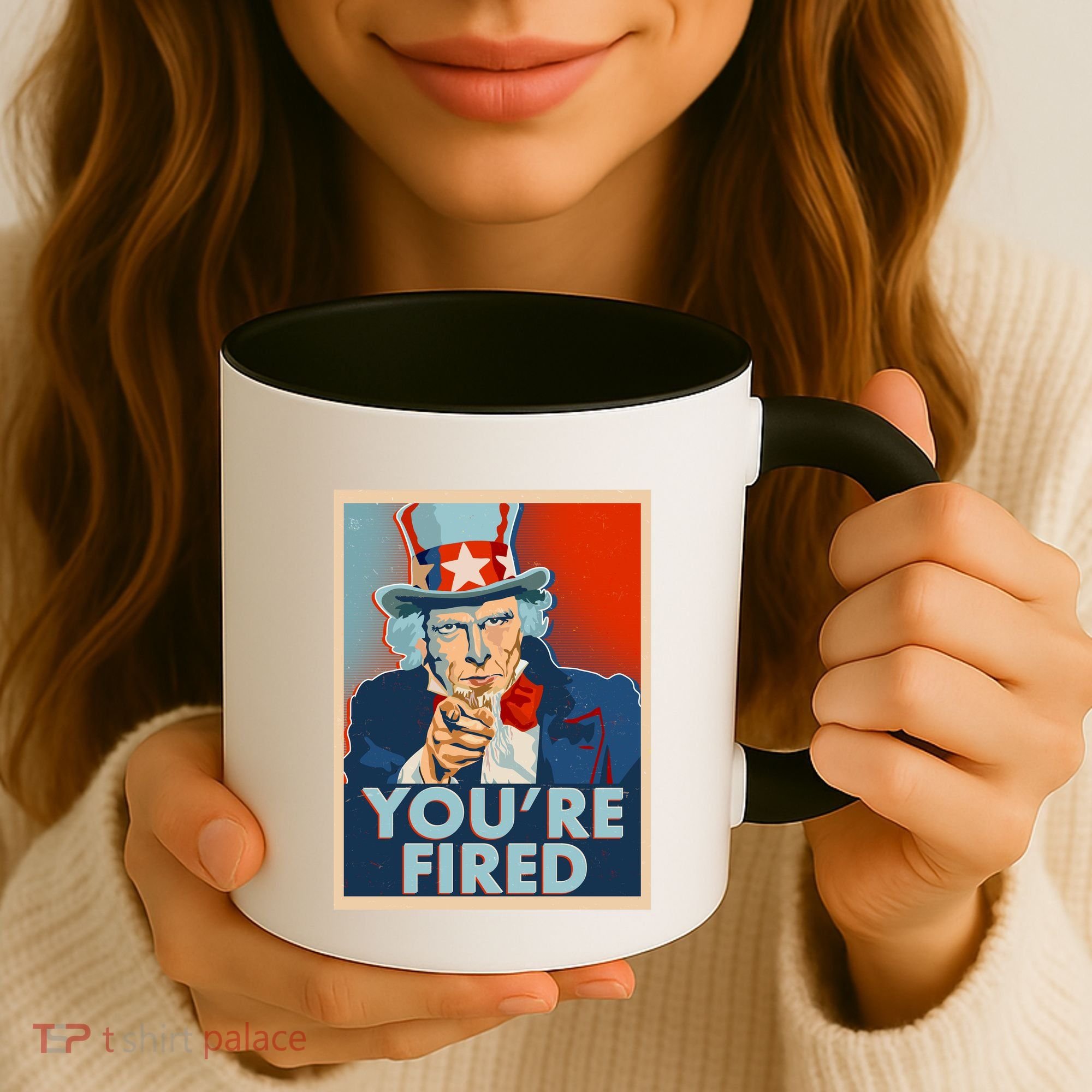 Uncle Sam Trump You're Fired Poster Coffee Mug
