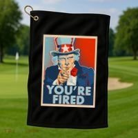 Uncle Sam Trump You're Fired Poster Golf Towel thumb 1