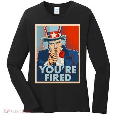 Uncle Sam Trump You're Fired Poster Women's Long Sleeve Shirt