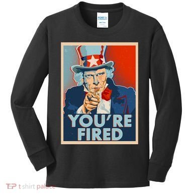 Uncle Sam Trump You're Fired Poster Kids Long Sleeve Shirt