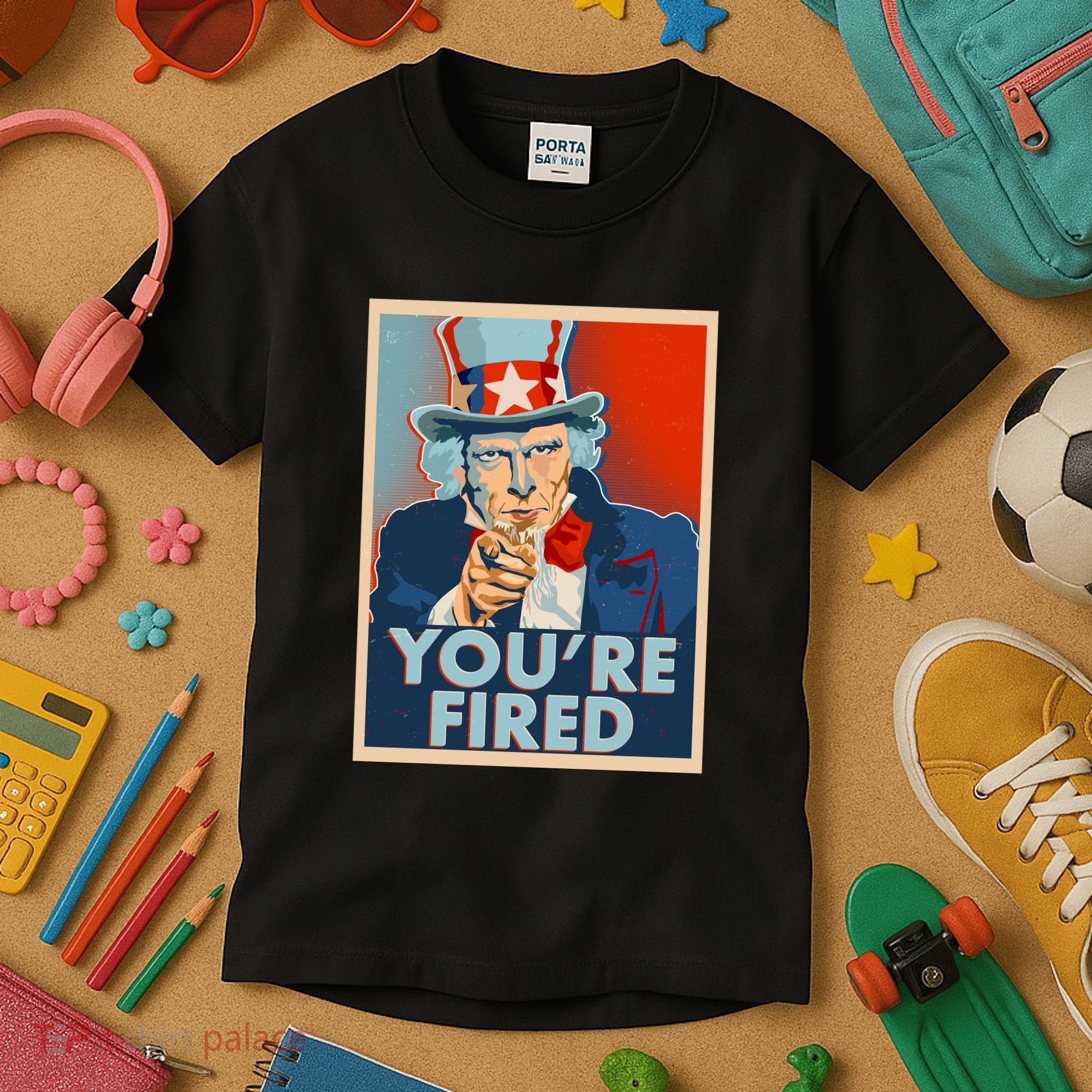 Uncle Sam Trump You're Fired Poster Kids T-Shirt