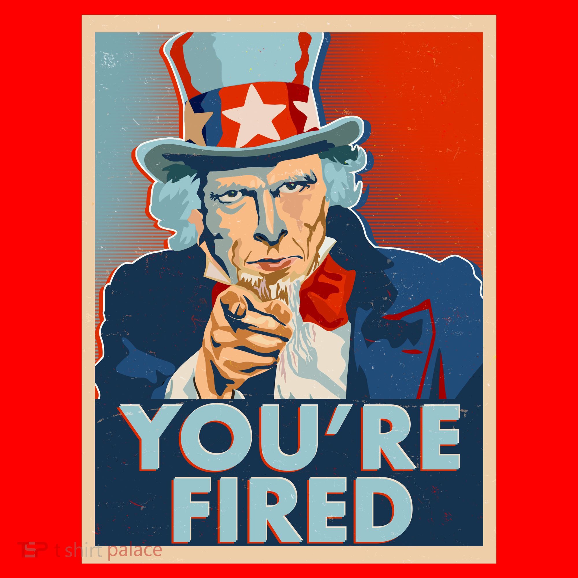 Uncle Sam Trump You're Fired Poster Santa Hat