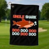 Uncle Shark Doo Doo Doo Golf Towel thumb 1
