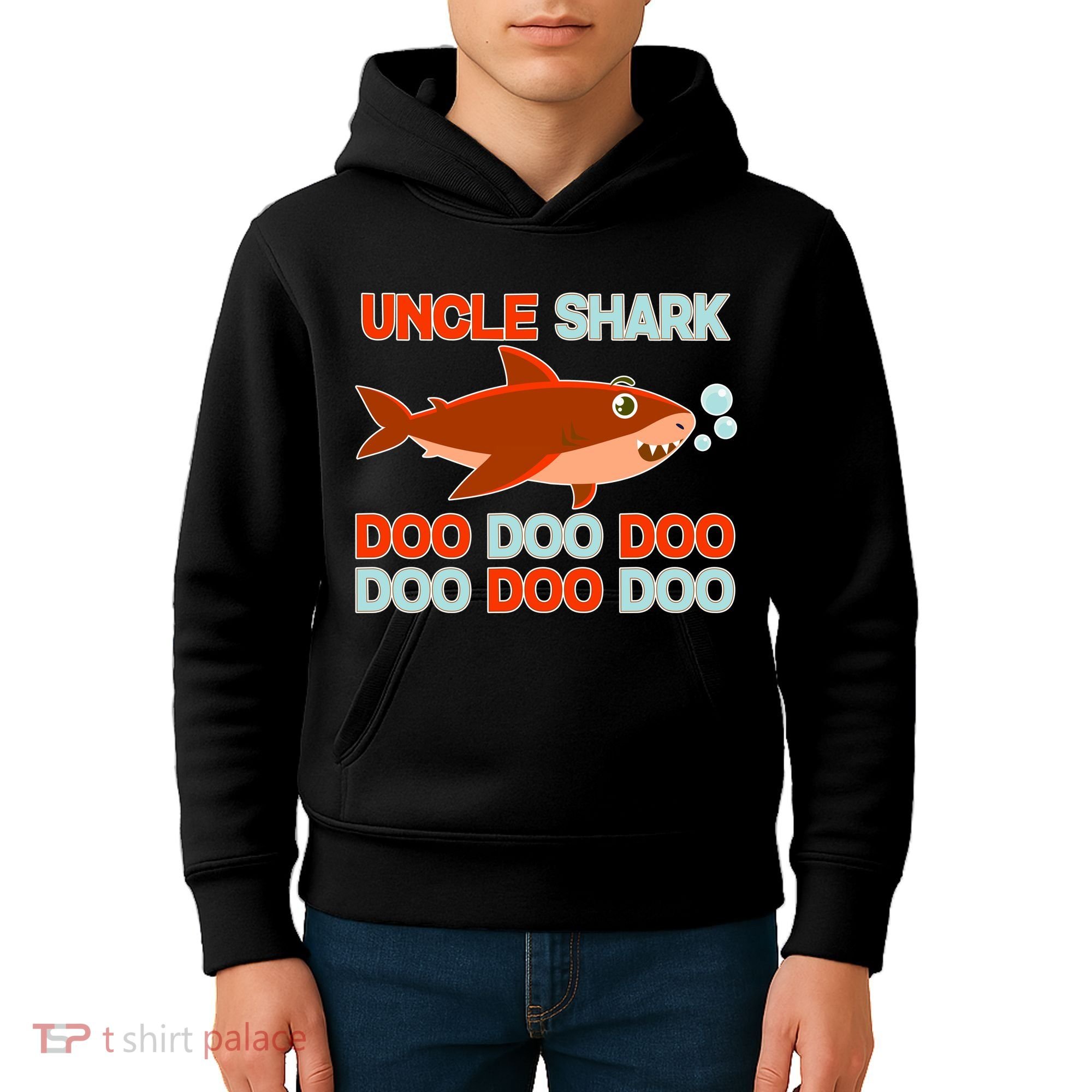Uncle Shark Doo Doo Doo Kids Hoodie