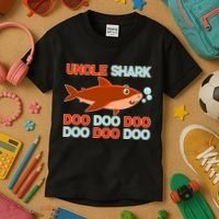 Uncle Shark Doo Doo Doo Kids T-Shirt thumb 3