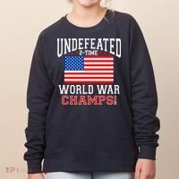 Undefeated 2-Time World War Champs Women's Sweatshirt thumb 0