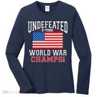 Undefeated 2-Time World War Champs Women's Long Sleeve Shirt thumb 0