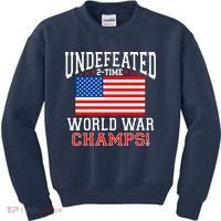 Undefeated 2-Time World War Champs Kids Sweatshirt thumb 0