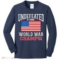 Undefeated 2-Time World War Champs Kids Long Sleeve Shirt thumb 0
