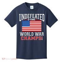 Undefeated 2-Time World War Champs Kids T-Shirt thumb 0